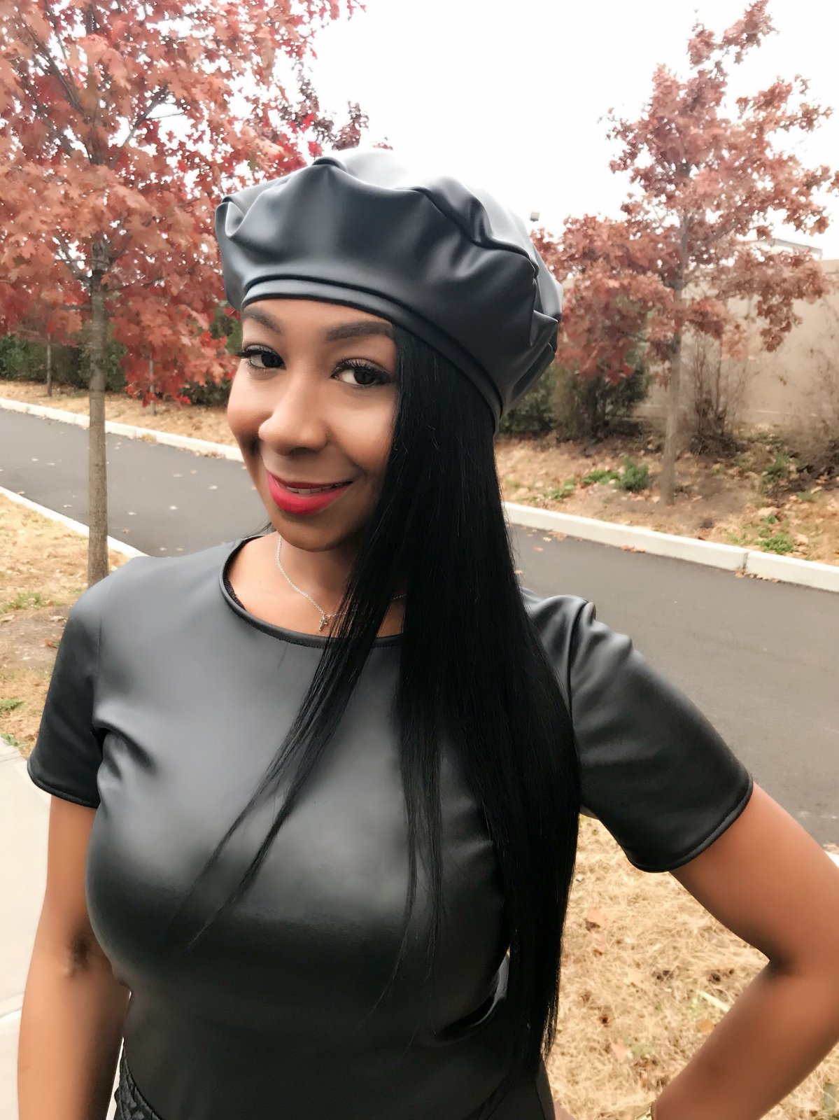 Black Vegan Leather Beret | BMetz Designs